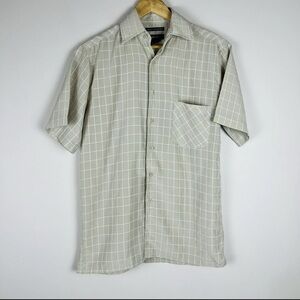 Bruno mens Suede Microfiber button shirt, Size Small Beige Plaid